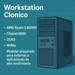 Workstation Clonico AMD Ryzen 5 8600G – Chipset B650 – DDR5 – NVMe – Modular preparado para sistemas o aplicaciones de alto rendimiento