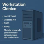 Workstation Clonico Intel i7 17400 – Chipset B760 – DDR5 – NVMe – Modular preparado para sistemas/aplicaciones de alto rendimiento