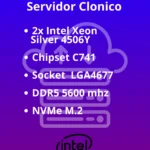 Servidor Clonico Intel Xeon Silver 4506Y x2 – Chipset C741 – Socket LGA4677 – DDR5 – NVMe – Modular preparado para sistemas o aplicaciones de alto rendimiento